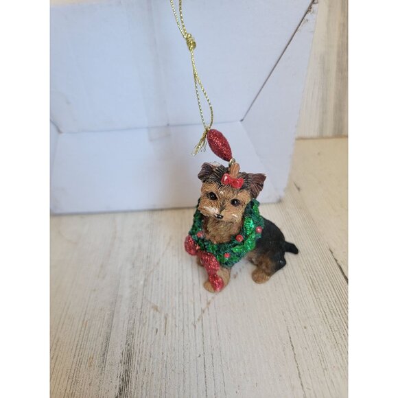 Yorkshire dog puppy ornament Xmas tree - Picture 1 of 10